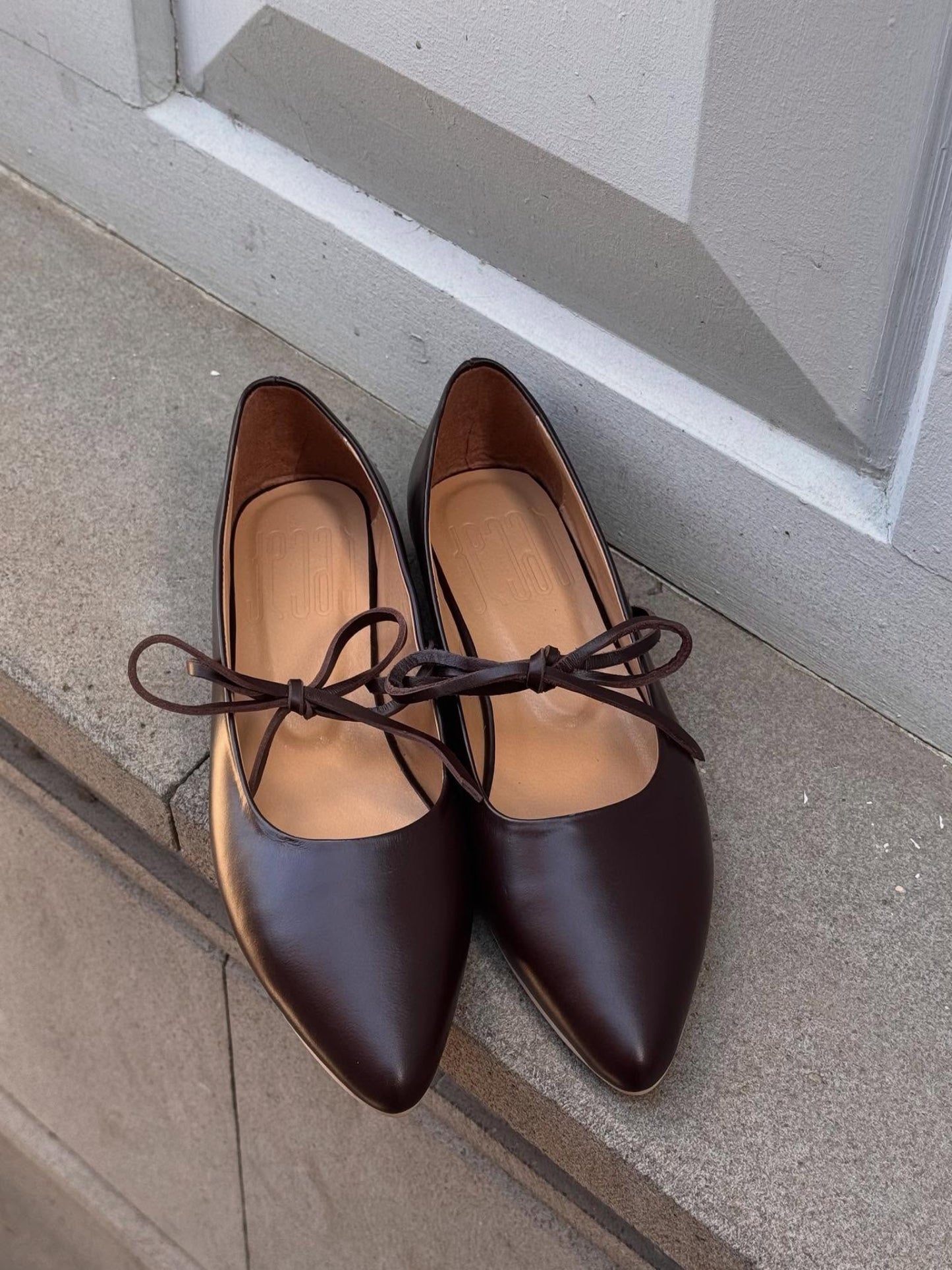 Brown ballerina flats