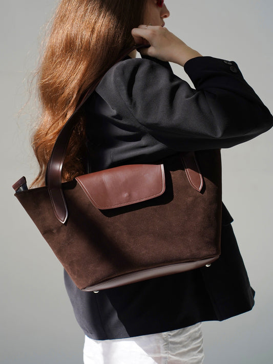 Espresso bag in Suede brown