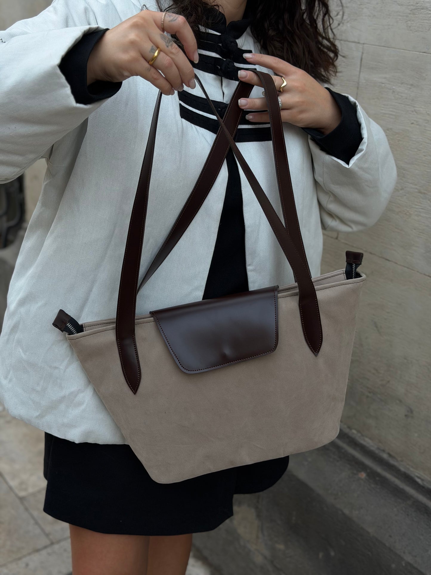 Beige and brown combo espresso