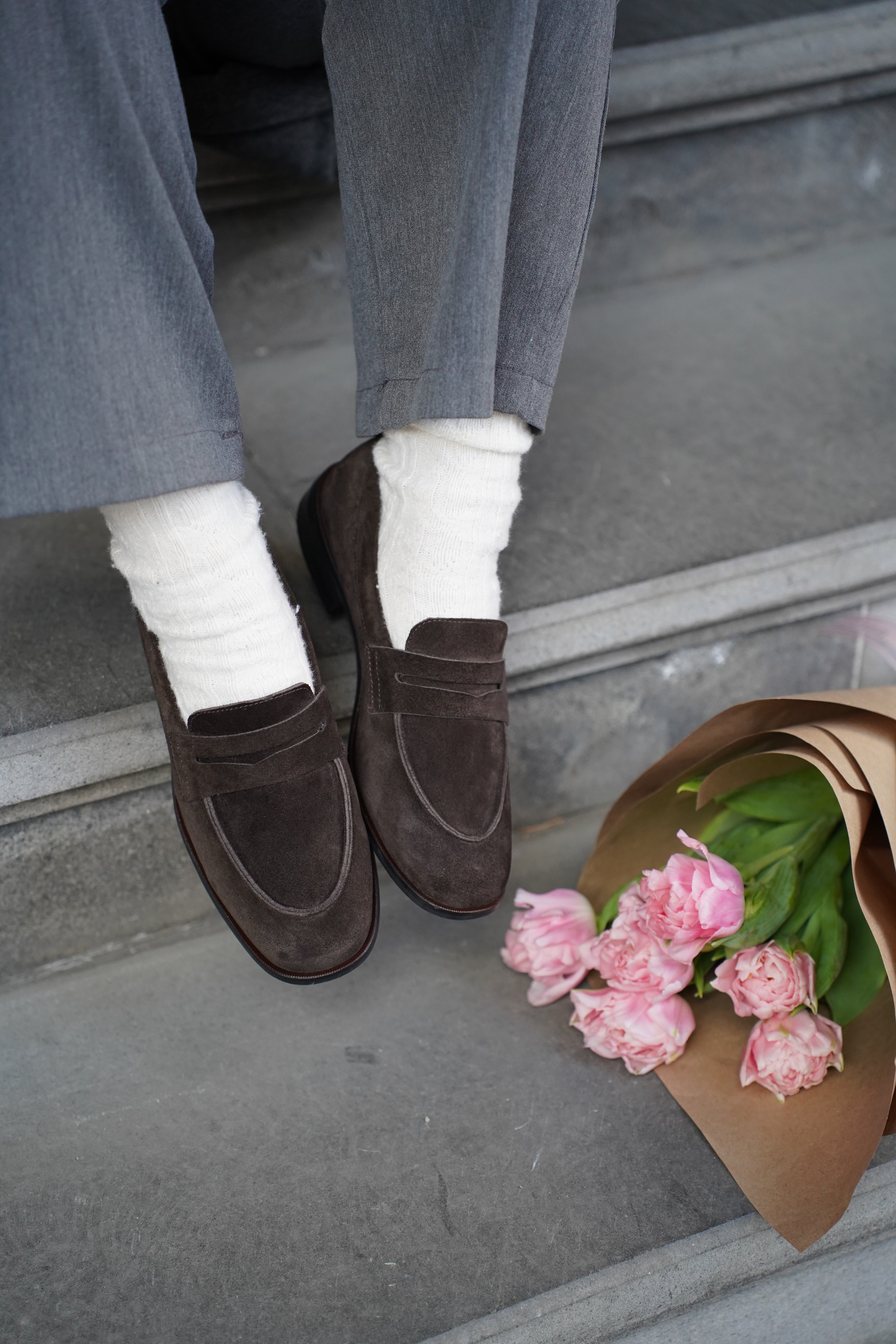 Loafers in Natural Suede