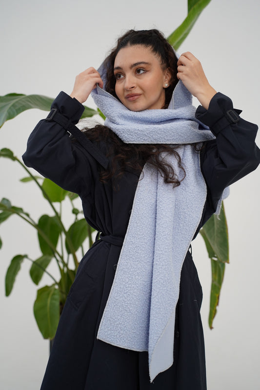 Blue boucle scarf