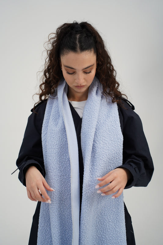 Sky Blue Boucle Scarf