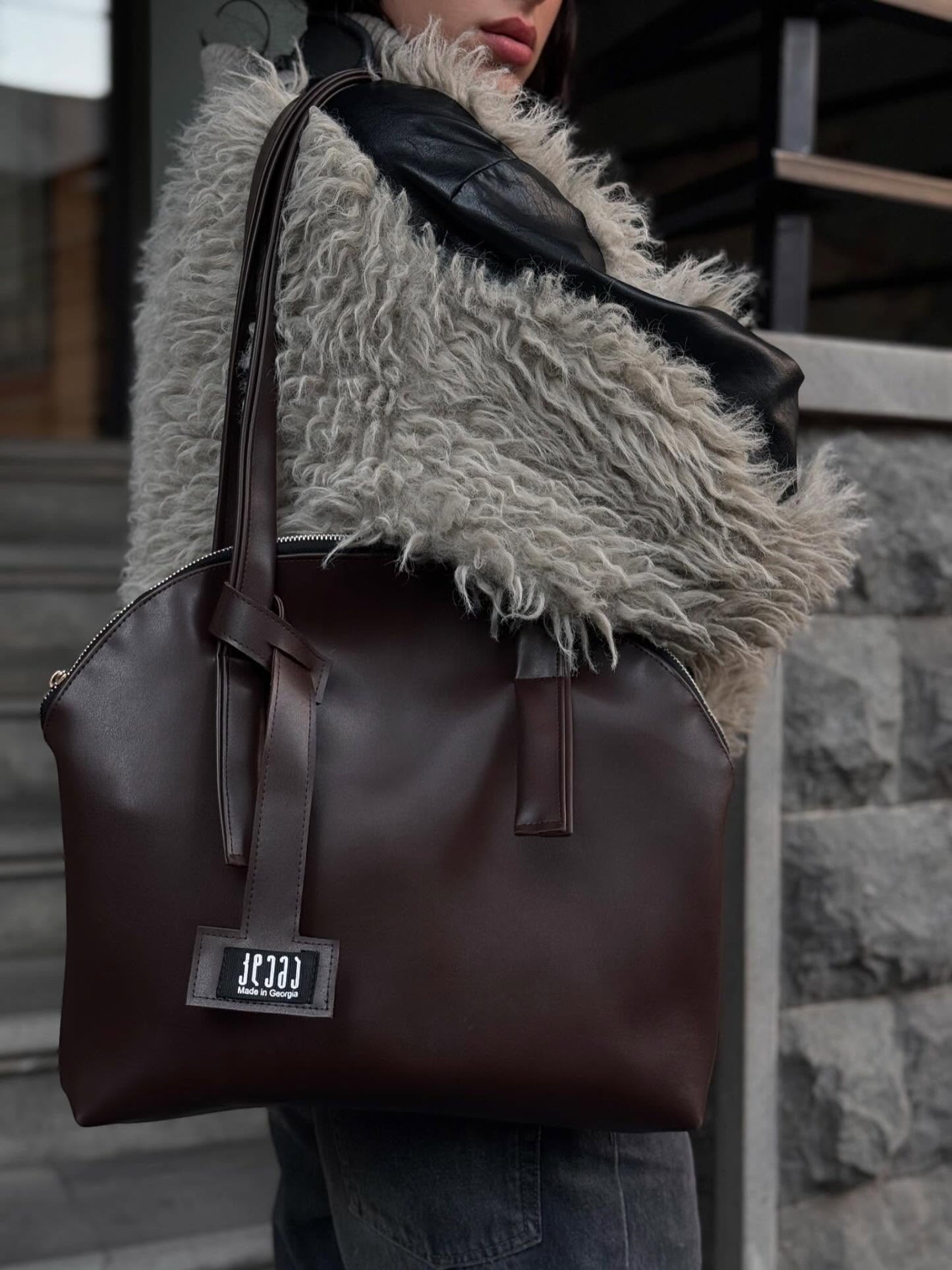 Chocolate hobo bag