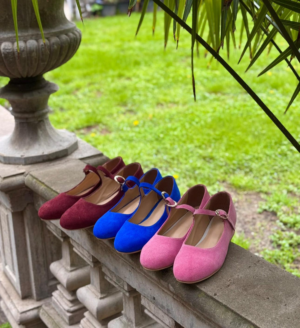 Suede Mary Janes Shoes