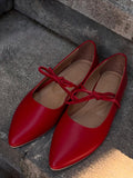 Red Ballerina Flats