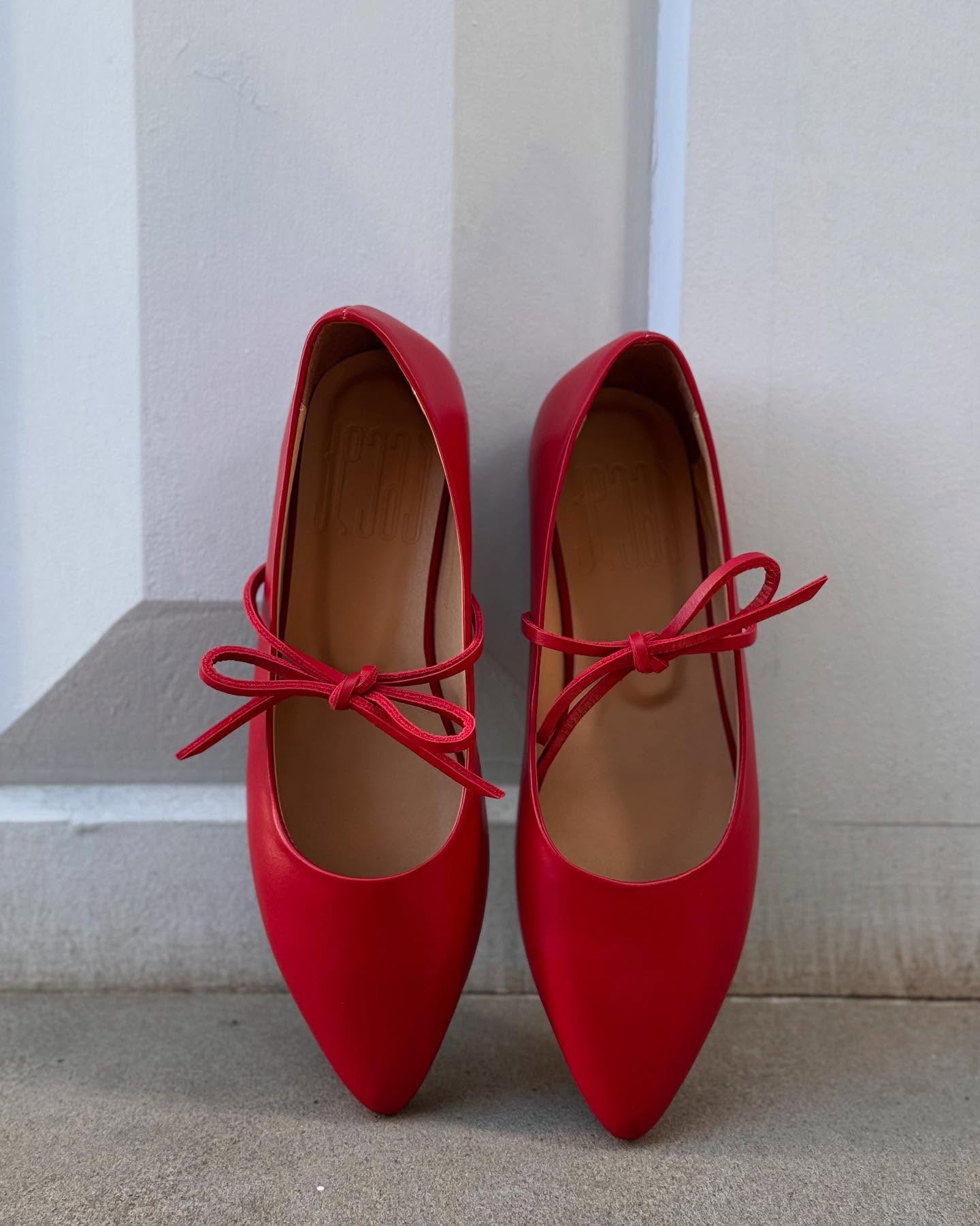 Red Ballerina Flats