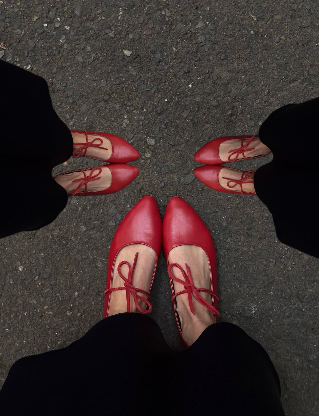 Red ballerina flats
