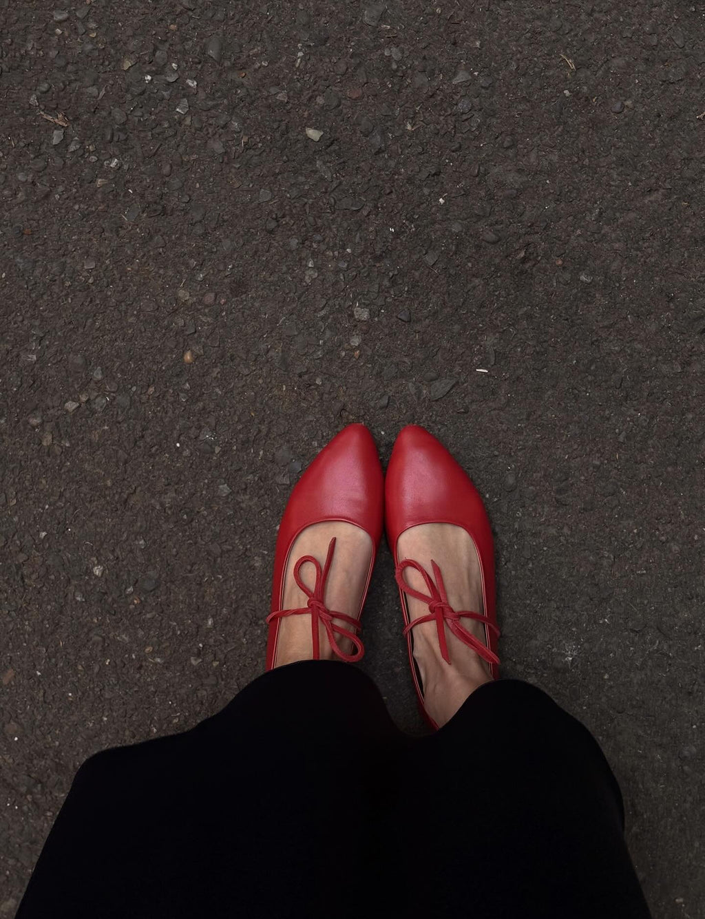 Red Ballerina Flats