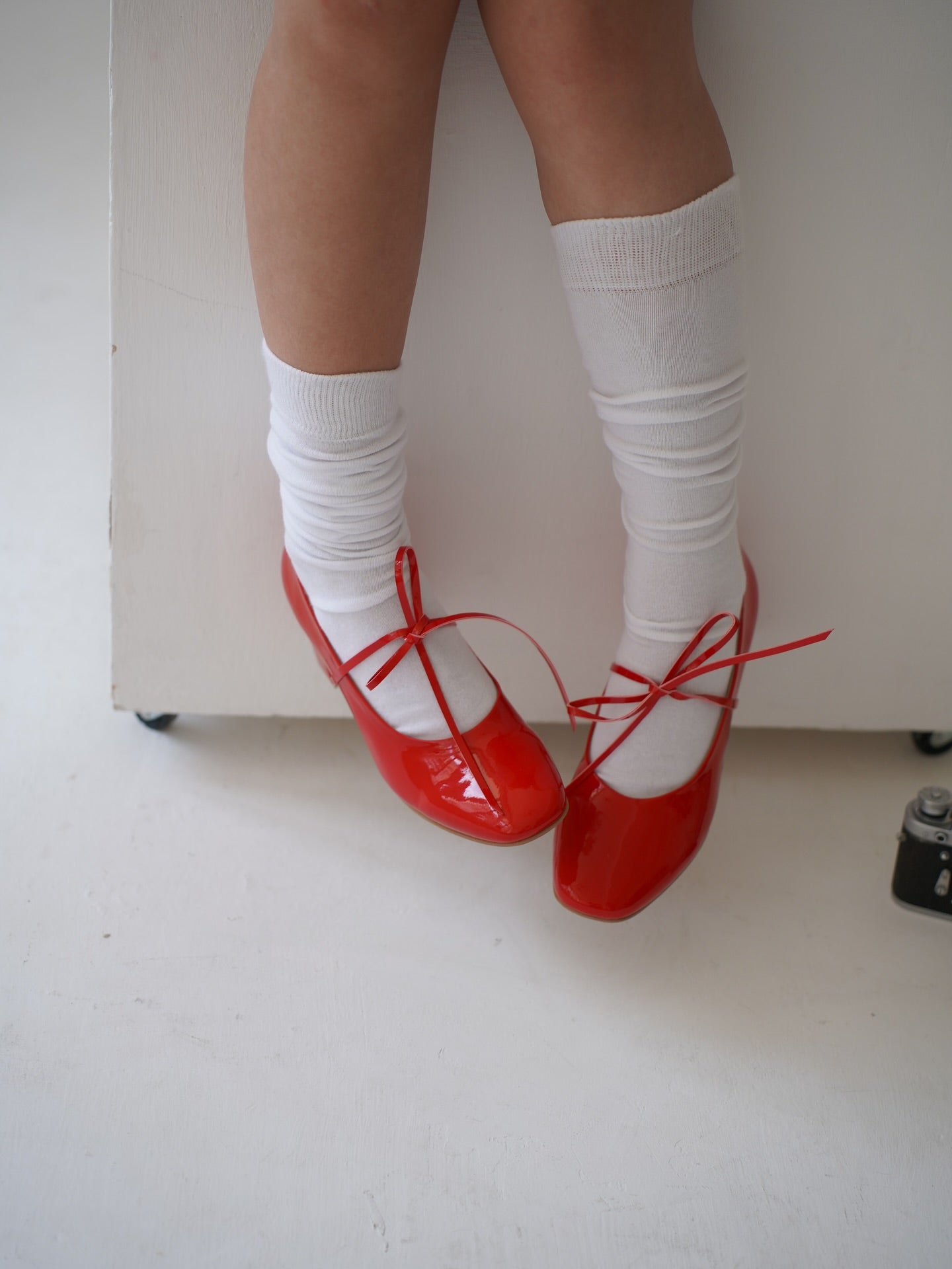 Red lacquer high heels