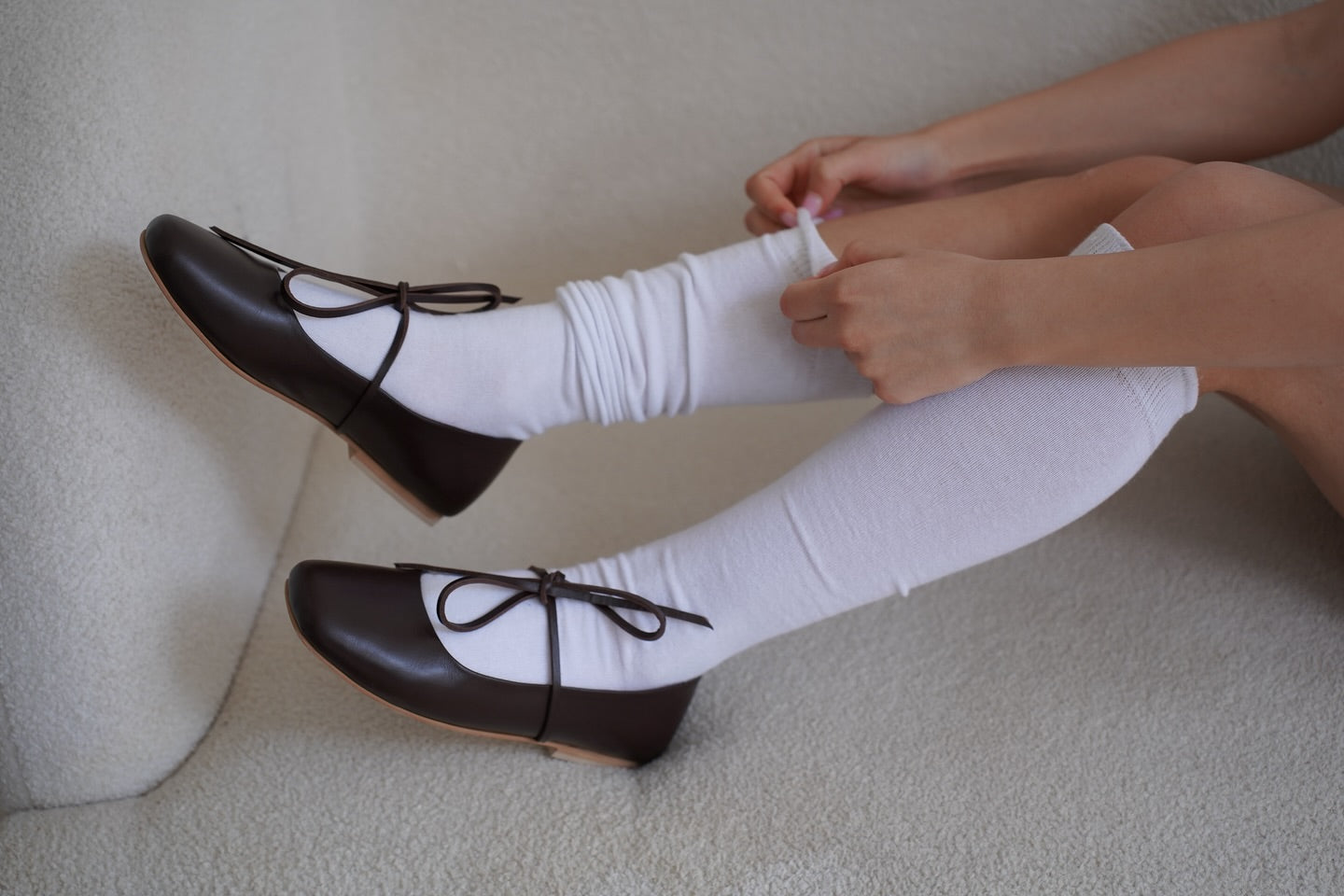 Brown square ballerinas