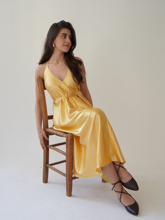 Sunflower silk dress