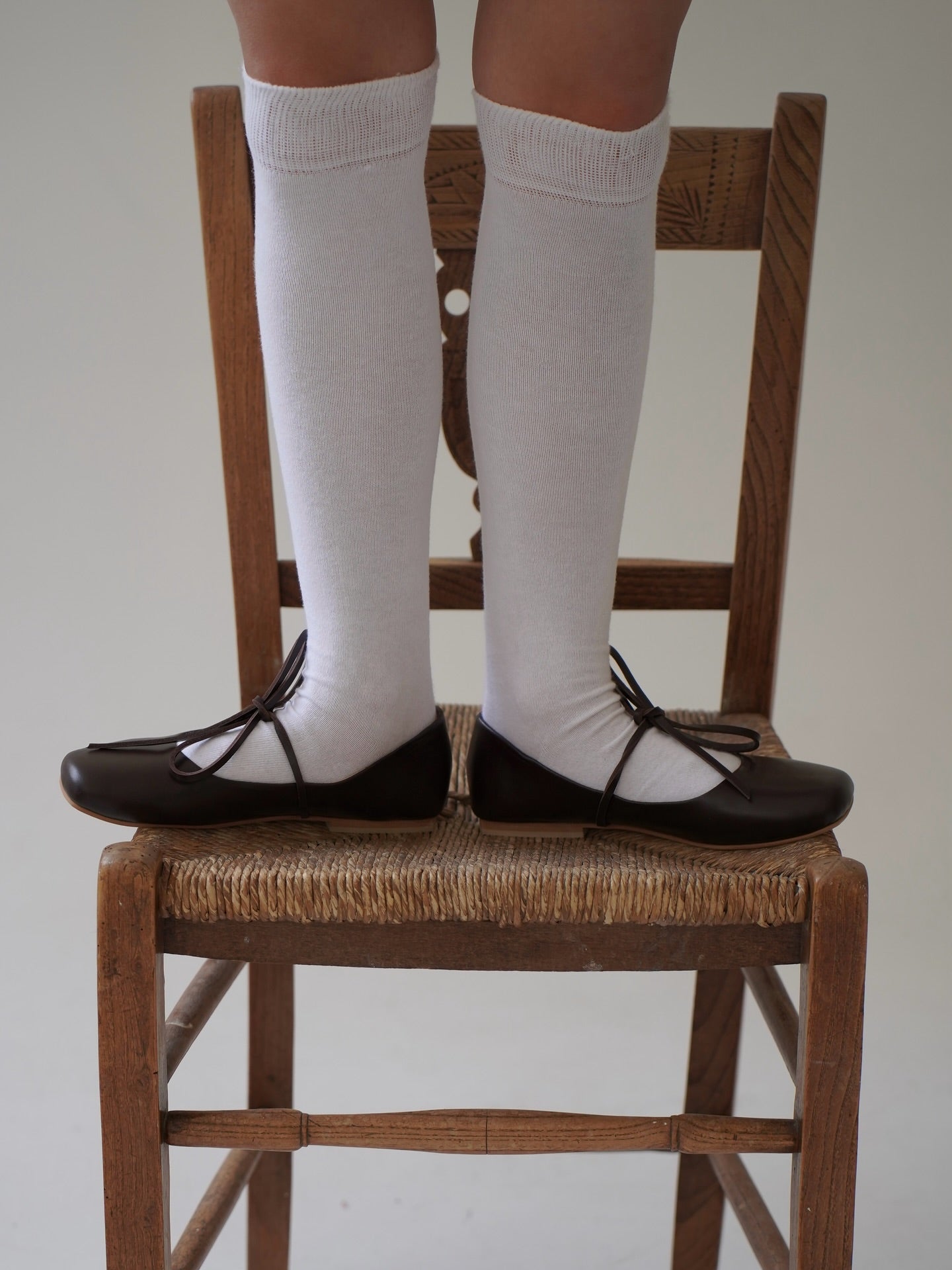 Brown square ballerinas