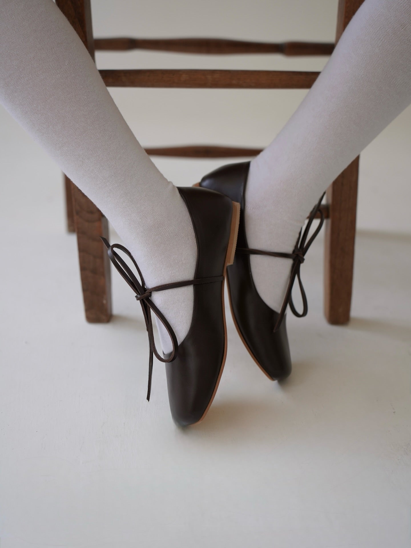 Brown square ballerinas