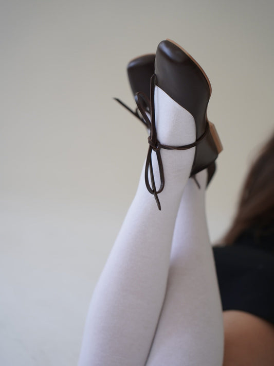 Brown square ballerinas