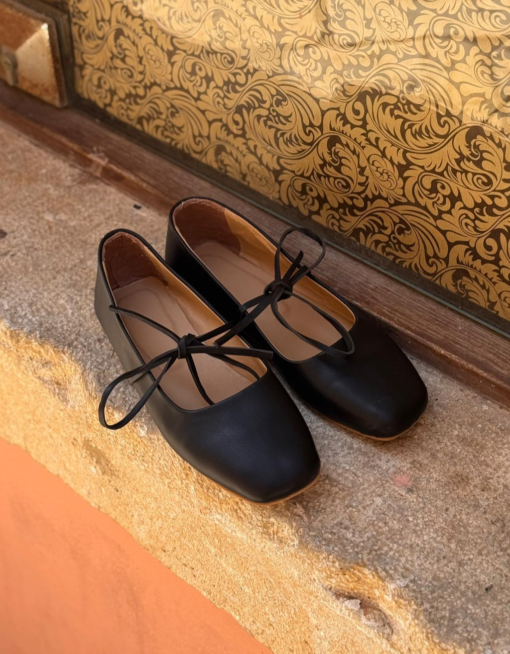 Black Square Ballerina Flats