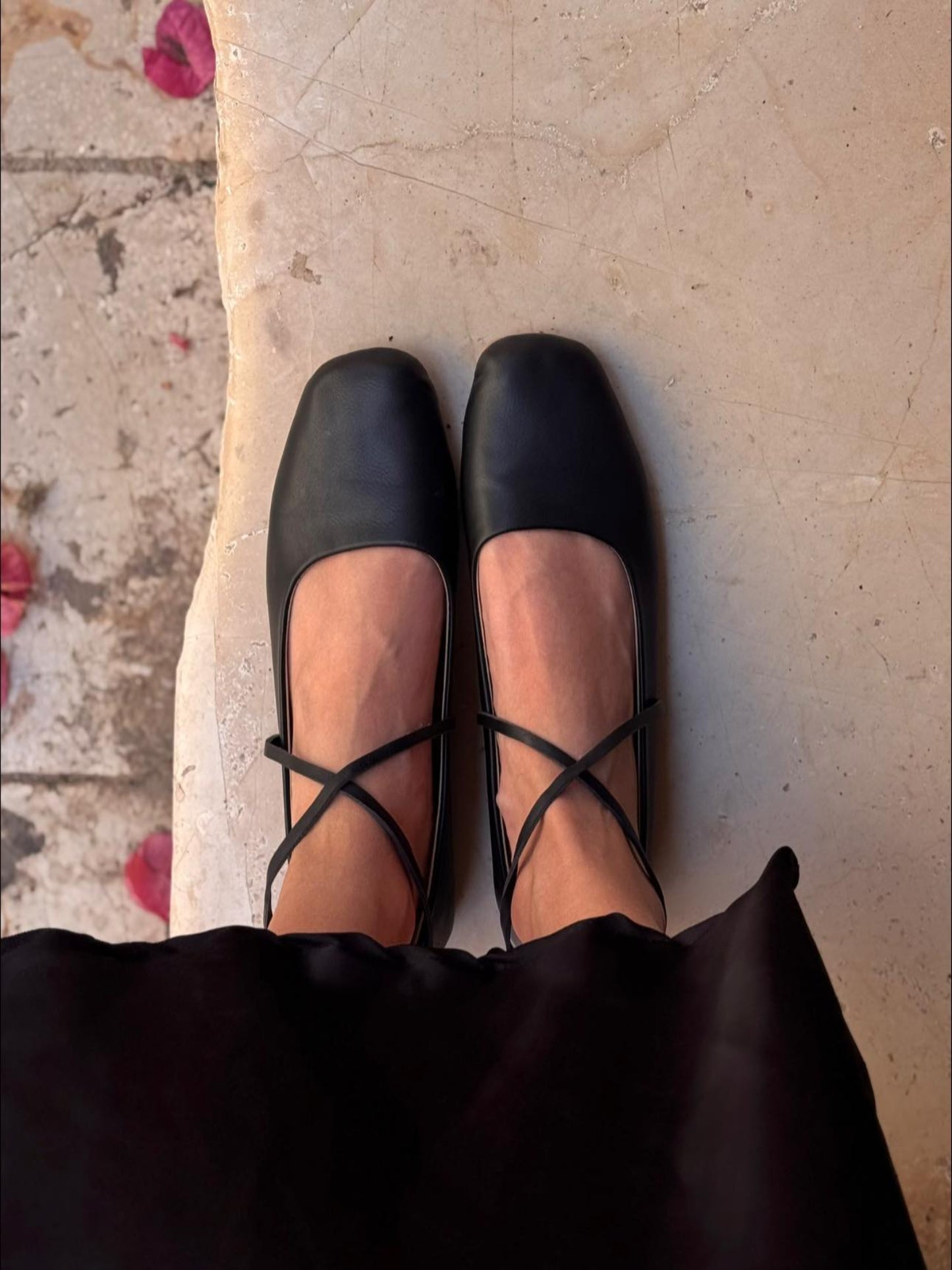 Brown square ballerinas
