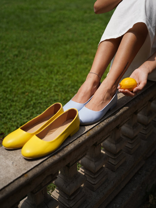 Oval flats in yellow