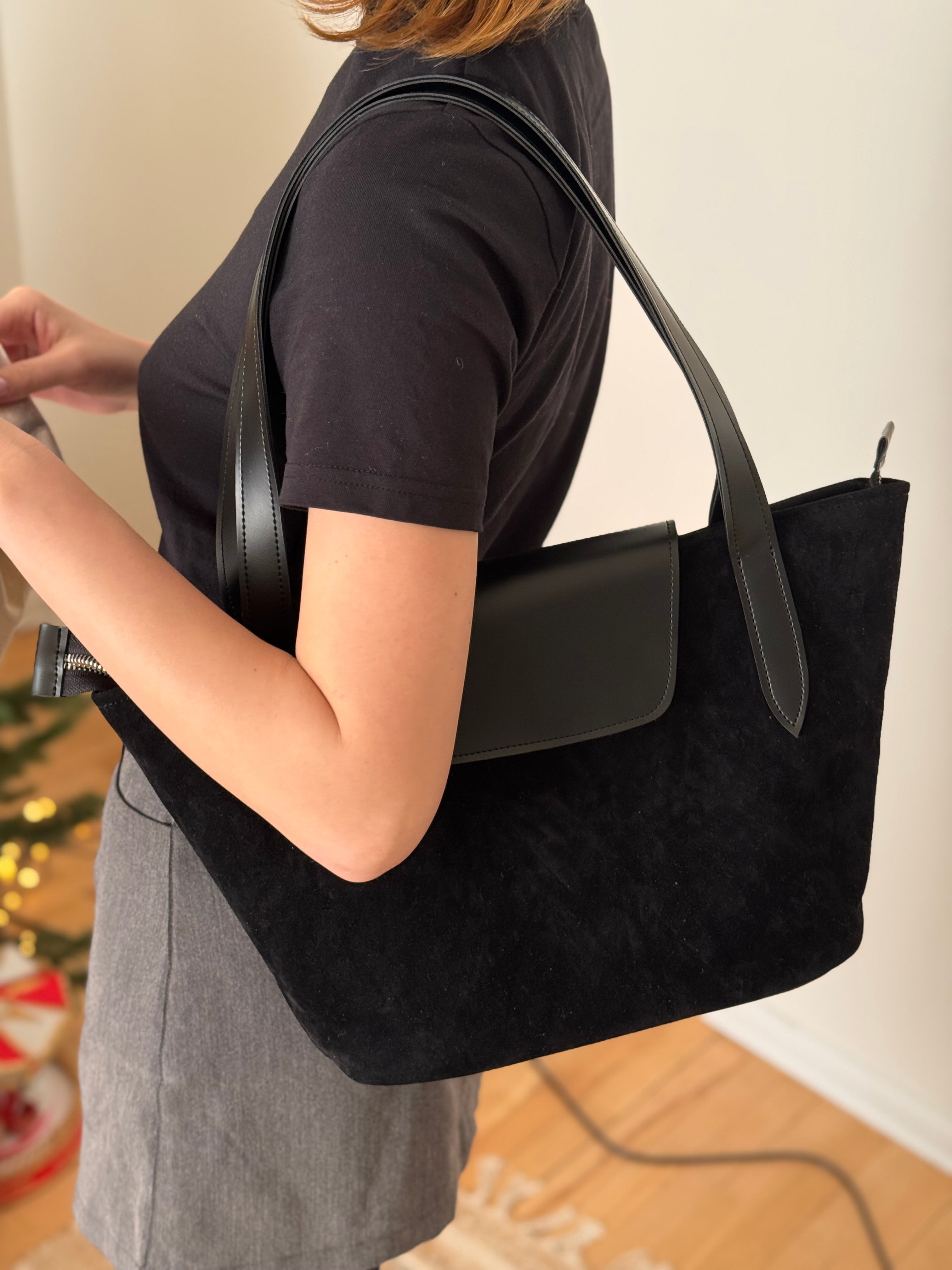Espresso in Black Suede