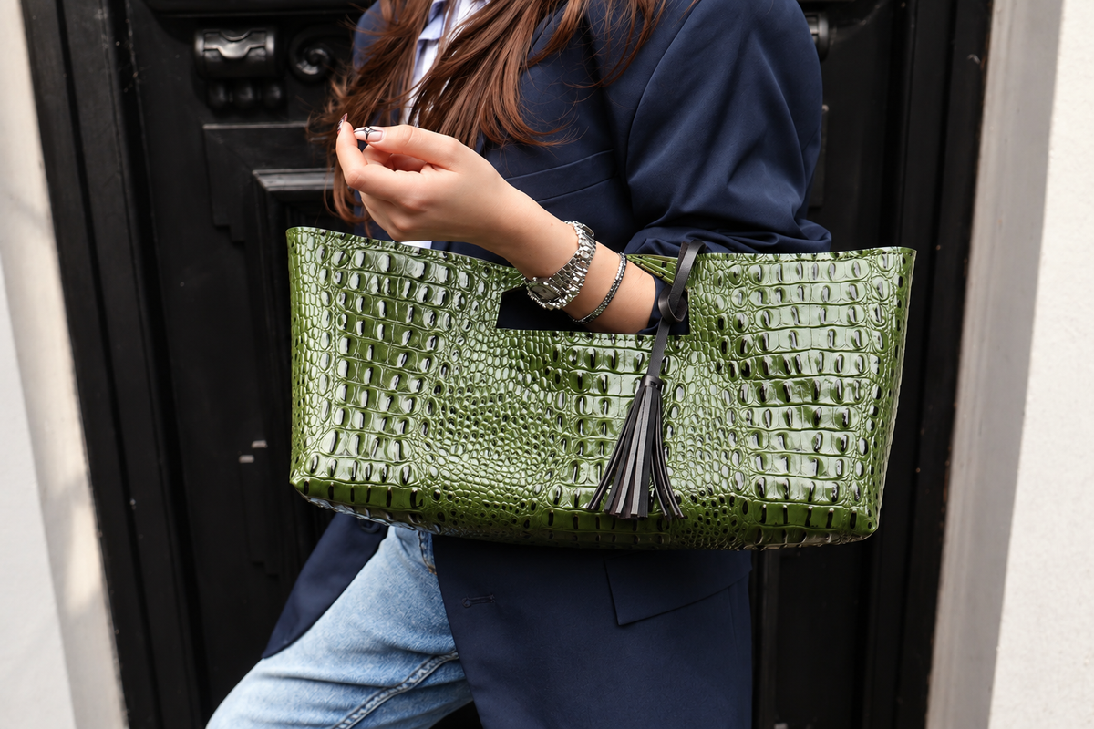 Crocodile In Natural Leather