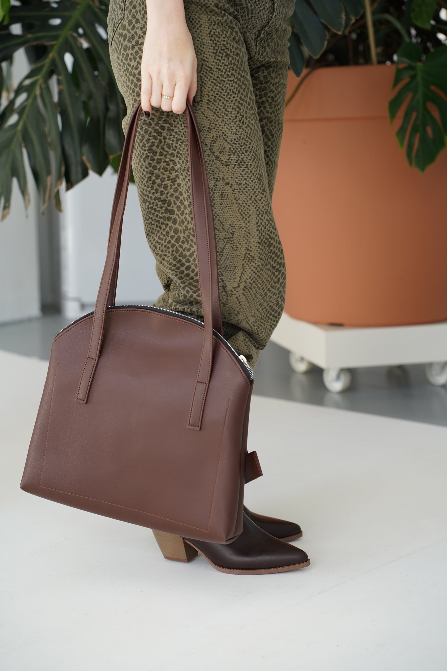 Chocolate hobo bag